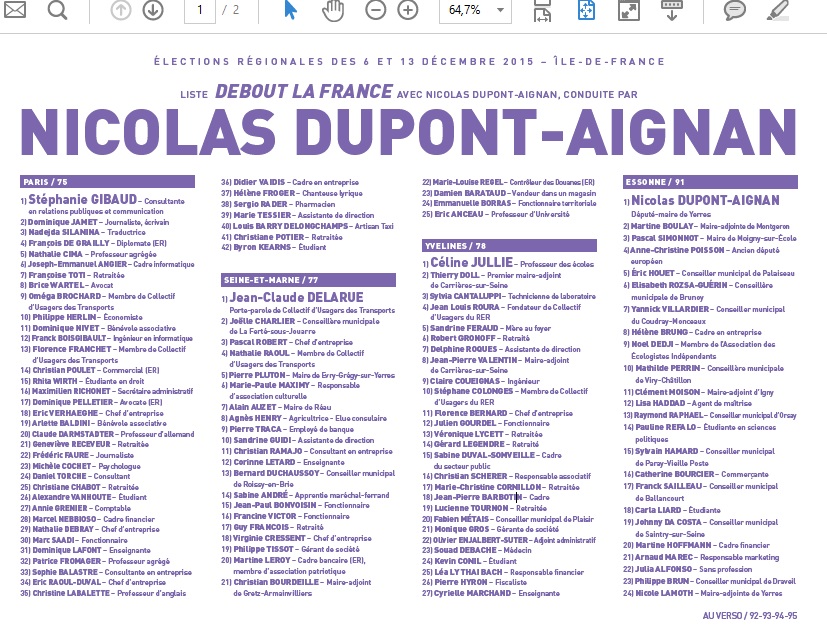liste idf 2015